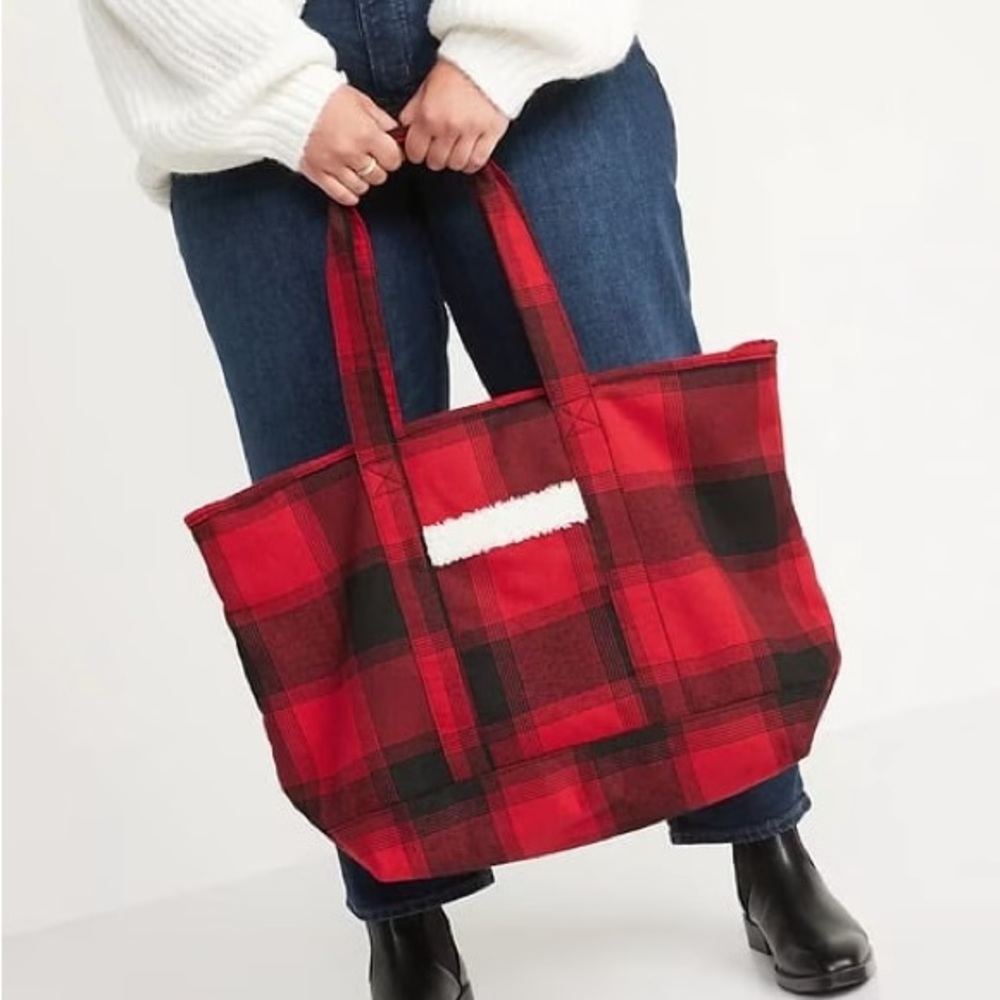 Old Navy Extra-Large Buffalo Plaid Tote Bag